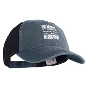 The Mighty Mississippi Embroidered Twill Trucker Cap - Navy Navy OSFM