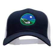 Golf Emblem Embroidered High Profile Mesh Cap