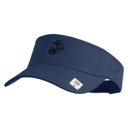 US Marine Corps Seal Design Embroidered Cotton Twill Sun Visor - Navy OSFM