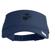 US Marine Corps Seal Design Embroidered Cotton Twill Sun Visor - Navy OSFM