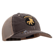 Licensed 17th Airborne Division Embroidered Low Profile Special Cotton Mesh Cap - Brown-Khaki OSFM