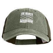 The Mighty Mississippi Embroidered Twill Trucker Cap - Olive Olive OSFM
