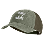 The Mighty Mississippi Embroidered Twill Trucker Cap - Olive Olive OSFM