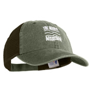 The Mighty Mississippi Embroidered Twill Trucker Cap - Olive Olive OSFM