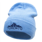 Toronto Skyline Embroidered 12 Inch Long Knitted Beanie