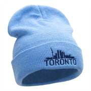 Toronto Skyline Embroidered 12 Inch Long Knitted Beanie