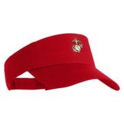 US Marine Corps Emblem Mark Embroidered Cotton Twill Sun Visor - Red OSFM