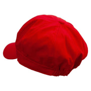 Flower Ghost Embroidered Cotton Elastic Newsboy Cap - Red OSFM