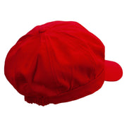 Flower Ghost Embroidered Cotton Elastic Newsboy Cap - Red OSFM