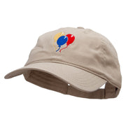 Cute Three Balloons Embroidered Garment Washed Cotton Twill Cap - Khaki OSFM