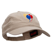 Cute Three Balloons Embroidered Garment Washed Cotton Twill Cap - Khaki OSFM