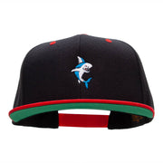 Angry Shark Embroidered Wool Blend Classic Snapback