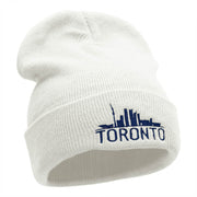 Toronto Skyline Embroidered 12 Inch Long Knitted Beanie