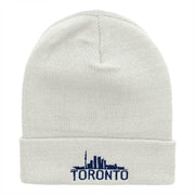 Toronto Skyline Embroidered 12 Inch Long Knitted Beanie