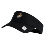 US Marine Corps Emblem Mark Embroidered Cotton Twill Sun Visor - Black OSFM