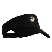 US Marine Corps Emblem Mark Embroidered Cotton Twill Sun Visor - Black OSFM