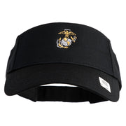 US Marine Corps Emblem Mark Embroidered Cotton Twill Sun Visor - Black OSFM