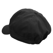 Flower Ghost Embroidered Cotton Elastic Newsboy Cap - Black OSFM