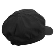 Flower Ghost Embroidered Cotton Elastic Newsboy Cap - Black OSFM