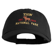 Zion National Park Embroidered Cotton Twill Cap - Black OSFM