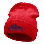 Toronto Skyline Embroidered 12 Inch Long Knitted Beanie