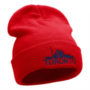 Toronto Skyline Embroidered 12 Inch Long Knitted Beanie