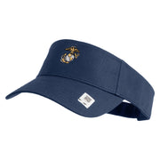 US Marine Corps Emblem Mark Embroidered Cotton Twill Sun Visor - Navy OSFM