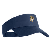 US Marine Corps Emblem Mark Embroidered Cotton Twill Sun Visor - Navy OSFM