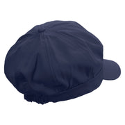 Flower Ghost Embroidered Cotton Elastic Newsboy Cap - Navy OSFM