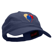 Cute Three Balloons Embroidered Garment Washed Cotton Twill Cap - Navy OSFM