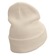 Lion Fish Embroidered 12 Inch Long Knitted Beanie - Birch OSFM