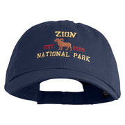 Zion National Park Embroidered Cotton Twill Cap - Navy OSFM