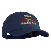 Zion National Park Embroidered Cotton Twill Cap - Navy OSFM
