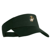 US Marine Corps Emblem Mark Embroidered Cotton Twill Sun Visor - Dk-Green OSFM