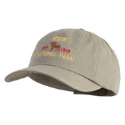 Zion National Park Embroidered Cotton Twill Cap - Khaki OSFM