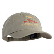 Zion National Park Embroidered Cotton Twill Cap - Khaki OSFM