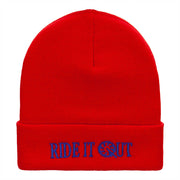 Ride It Out Embroidered 12 Inch Long Knitted Beanie