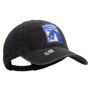 Licensed 18th Airborne Corps Embroidered Washed Solid Pigment Dyed Cotton Twill Brass Buckle Cap - Black OSFM