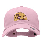 Happy Labrador Head Embroidered Cotton Twill Cap