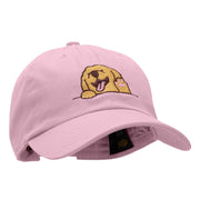 Happy Labrador Head Embroidered Cotton Twill Cap