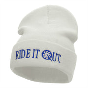 Ride It Out Embroidered 12 Inch Long Knitted Beanie