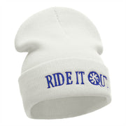 Ride It Out Embroidered 12 Inch Long Knitted Beanie