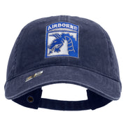 Licensed 18th Airborne Corps Embroidered Washed Solid Pigment Dyed Cotton Twill Brass Buckle Cap - Navy OSFM