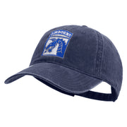 Licensed 18th Airborne Corps Embroidered Washed Solid Pigment Dyed Cotton Twill Brass Buckle Cap - Navy OSFM