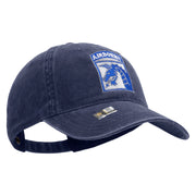 Licensed 18th Airborne Corps Embroidered Washed Solid Pigment Dyed Cotton Twill Brass Buckle Cap - Navy OSFM