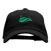 Golf Greens Embroidered Washed Cap