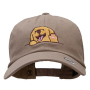 Happy Labrador Head Embroidered Cotton Twill Cap