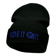 Ride It Out Embroidered 12 Inch Long Knitted Beanie