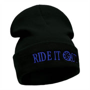 Ride It Out Embroidered 12 Inch Long Knitted Beanie