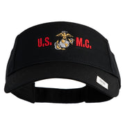 USMC Design Mark Embroidered Cotton Twill Sun Visor - Black OSFM